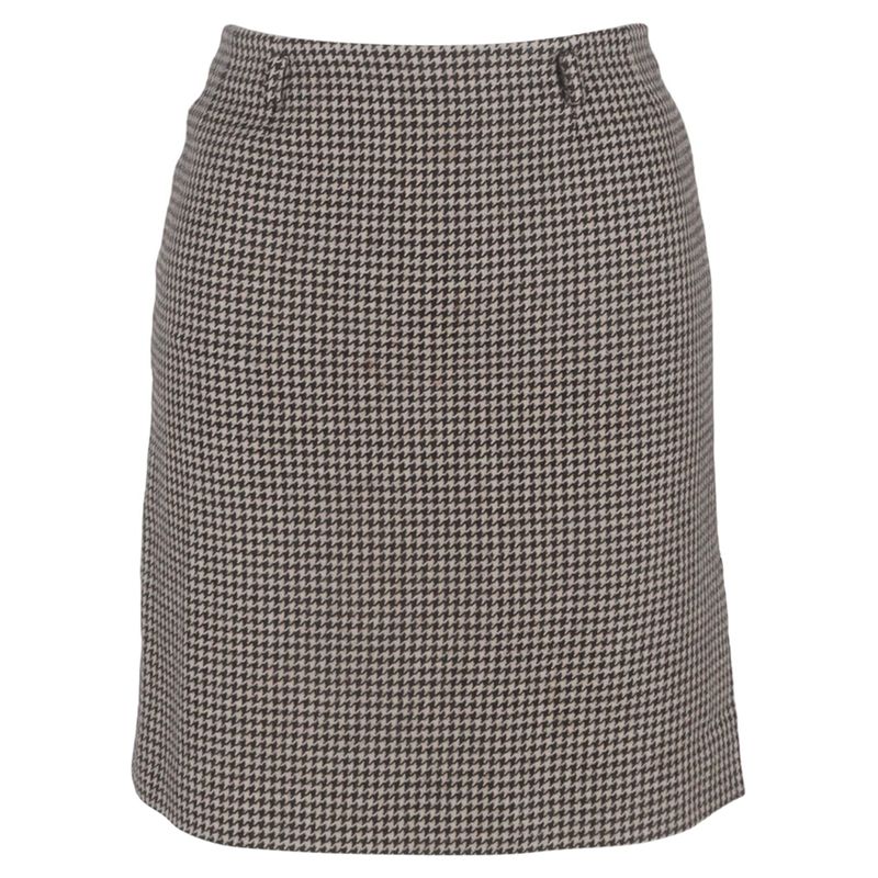 Max Mara Houndstooth-Print Mini Skirt In Beige Wool